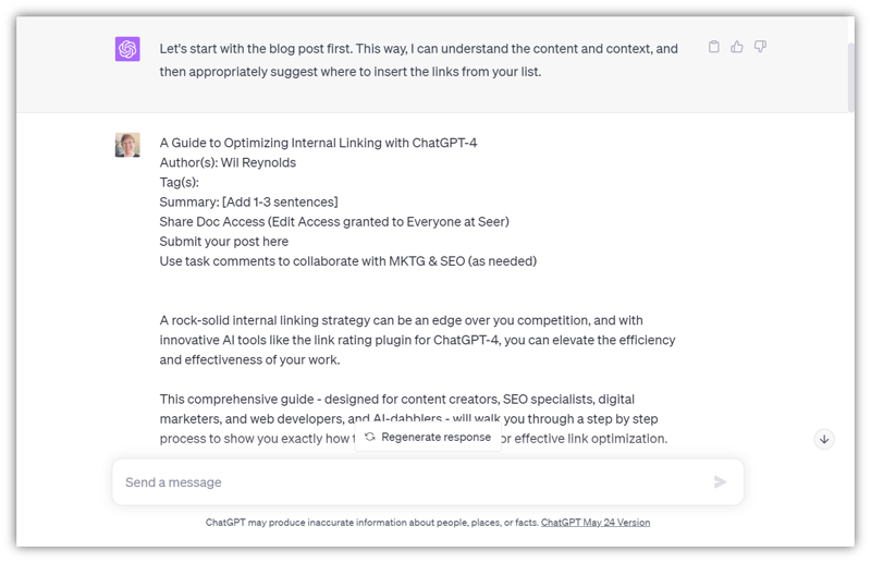 chatgpt confirms the ordered prompting and sets you up to give the links-2
